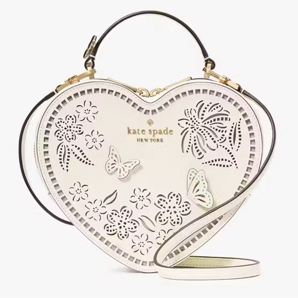 kate spade Handbags - Kate Spade Cream Heart and Butterfly Crossbody Bag